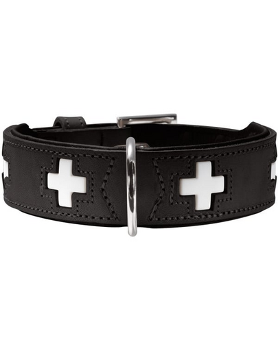 HUNTER Swiss Zgarda din piele pentru caini, marime XS (32) 24-28,5/2,6 cm, negru