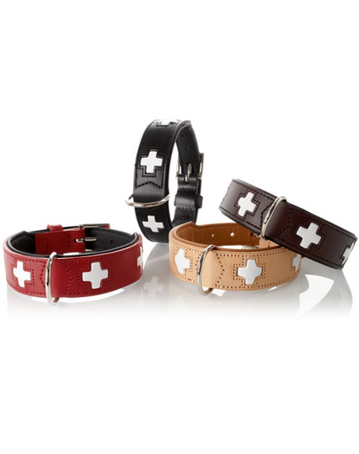 HUNTER Swiss Zgarda din piele pentru caini, marime XS (32) 24-28,5/2,6 cm, negru