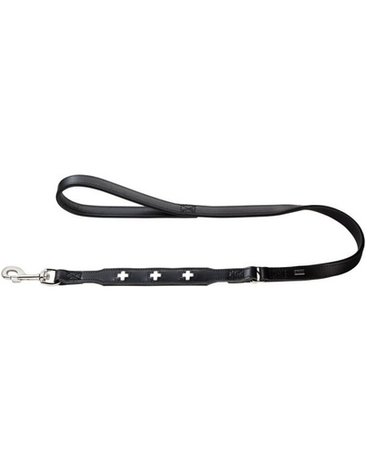 HUNTER Swiss Lesa din piele pentru caini 1,8cm/1m, negru