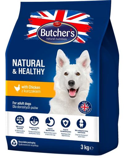 Butcher\'s Natural&Healthy hrana uscata pentru caini, cu pui 3 kg