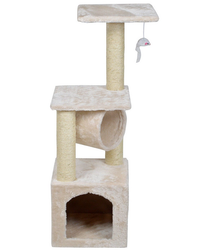 KATIDO Ansamblu pisici cu tunel 92 cm bej