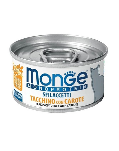MONGE Monoprotein Cat hrană umedă pentru pisici, curcan și morcov 80g