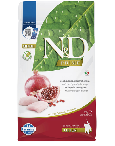 FARMINA N&D Hrana uscata pentru pisoi, pisici gestante si care alaptează, cu pui si rodie 300 g