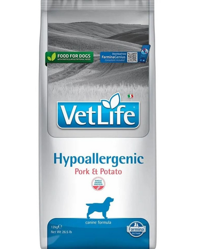 FARMINA VetLife Hypoallergenic Pork Potato Hrana caini adulti, cu porc si cartofi 12kg