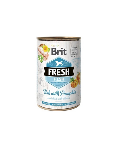 BRIT FRESH Fish & Pumpkin 400 g peste si dovleac conserva hrana caine