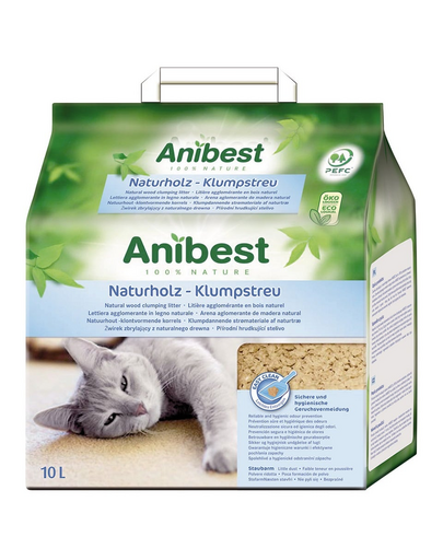 JRS Cat’s Best Anibest ECO asternut pisici, din lemn aglomerant 10 L (4,5 kg)