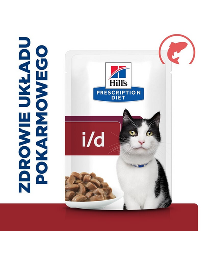 HILL'S Prescription Diet i/d Digestive Care hrana umeda pentru pisici cu probleme digestive, cu somon 12x85g