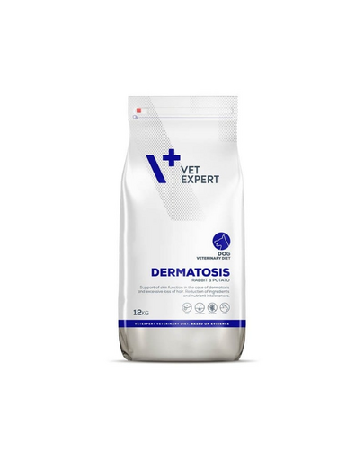 VET EXPERT Veterinary Diet Dog Dermatosis Rabbit&Potato 12 kg hrana uscata uz veterinar pentru caini