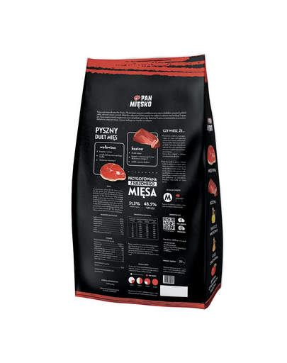 PAN MIĘSKO hrana pentru caini adulti M 20 kg vita si capra