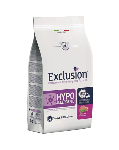 EXCLUSION Hypoallergenic small breeds cu carne de porc pentru rase mici 2 kg