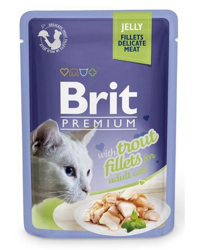 BRIT Premium Cat  Fillets in Jelly pastrav in aspic 24x85 g hrana pisica