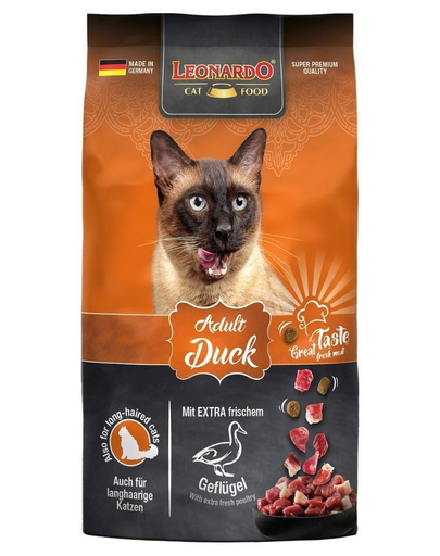 LEONARDO Adult Duck & Rice hrana pentru pisici cu rata si orez 1,8 kg