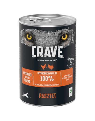 CRAVE Hrana umeda pentru caini, pate de pui si curcan 400g