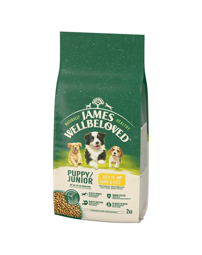JAMES WELLBELOVED Junior 2 kg hrana pentru catelusi <14 luni bogata in miel si orez