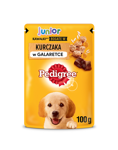 PEDIGREE Junior Pui și Orez în Aspic 24x100 g