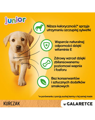 PEDIGREE Junior Pui și Orez în Aspic 24x100 g