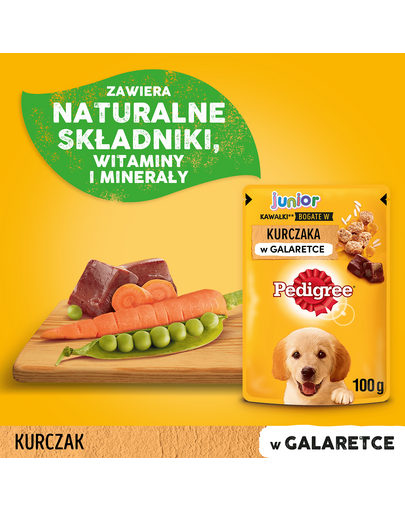 PEDIGREE Junior Pui și Orez în Aspic 24x100 g