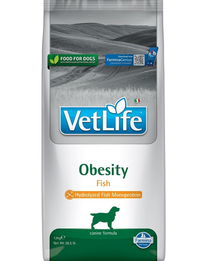 FARMINA Vet Life Obesity Fish Hrana dietetica pentru caini supraponderali, cu peste 12 kg