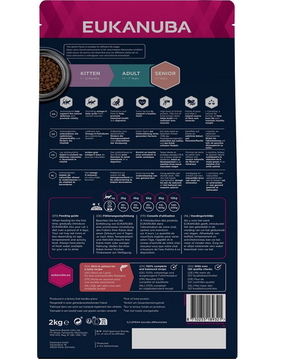 EUKANUBA Grain Free Senior 2 kg Hrana uscata pentru pisici in varsta, cu somon