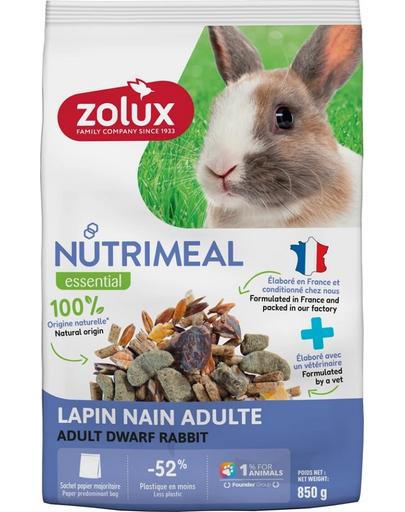 ZOLUX NUTRIMEAL 4 Mix de hrana pentru iepure miniatural adult 850 g