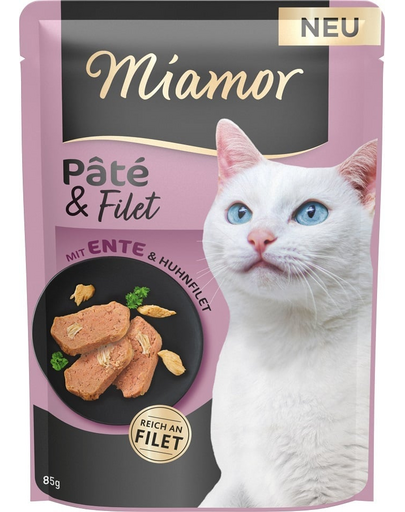 MIAMOR Pate and Filet with Duck pate cu file de rata 85 g hrana pisici