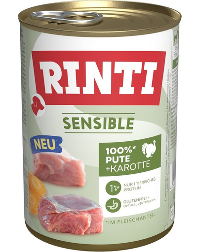 RINTI Sensible curcan si morcovi pentru caini 400 g