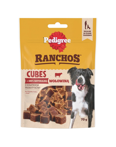 PEDIGREE Ranchos Cubes 70 g recompensa cu vita pentru caini