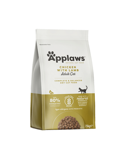 APPLAWS Adult Chicken&Lamb hrana uscata pentru pisici adulte, pui si miel 7,5 kg