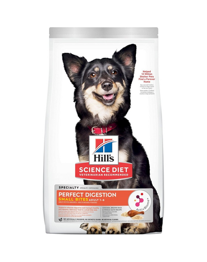 HILL'S Science Plan Canine Adult Perfect Digestion Small&Mini ActivBiome+ 1.5kg Hrana uscata caini taie mica pentru echilibru digestiv