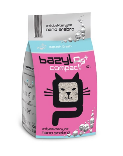 BAZYL Ag+ Compact Fresh 10 L nisip litiera pisici cu nano argint si miros fresh