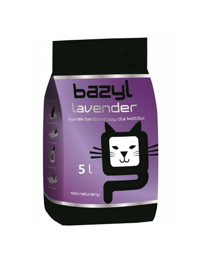 BAZYL Lavender Premium 5L nisip pentru pisici, parfum lavanda