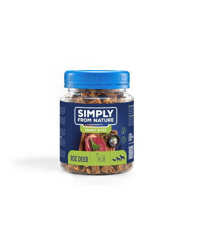 SIMPLY FROM NATURE Smart Bites Snack dresaj caini, din caprioara 130 g