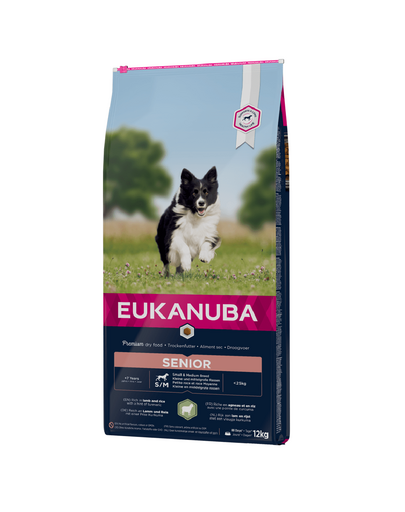 EUKANUBA Senior Small&Medium Lamb & Rice hrana uscata caini seniori 12 kg