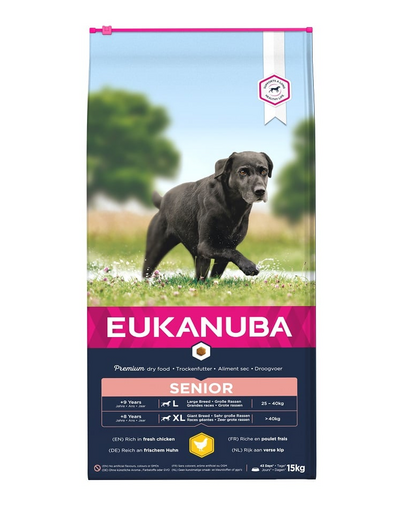 EUKANUBA Caring Senior Large Breed Hrana uscata caini seniori talie mare, bogat in pui 15kg
