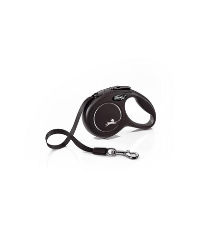 FLEXI New Classic lesa automata cu banda pentru caini, negru, marimea XS, 3 m
