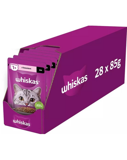 WHISKAS Adult somon in sos plicuri 28x85g hrana pisici adulte