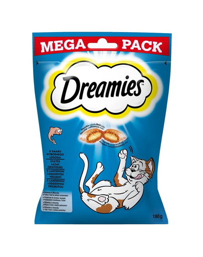 DREAMIES Mega Pack 180g recompense delicioase pentru pisici cu aroma de somon