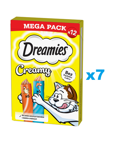 DREAMIES Creamy MEGA PACK pui si somon 84x10 g snack cremos pentru pisici