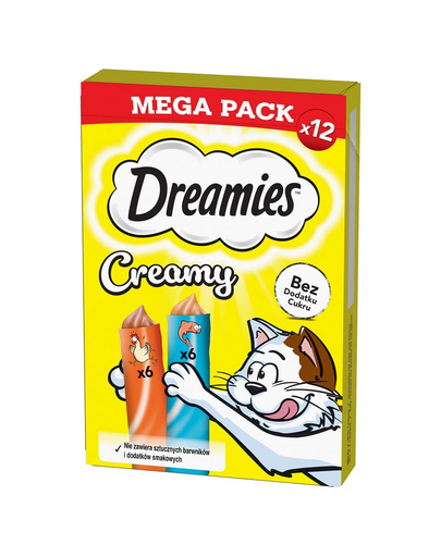 DREAMIES Creamy MEGA PACK cu pui si somon 12x10 g recompense pisici