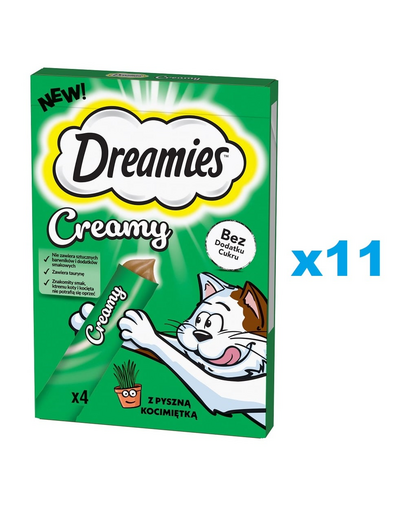 DREAMIES Creamy pentru pisici 44x10 g gustare cremoasa cu iarba pisicii
