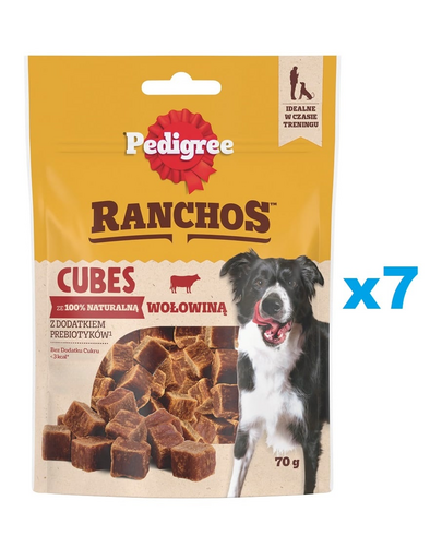 PEDIGREE Ranchos Cubes cu vita 7x70 g gustari caini