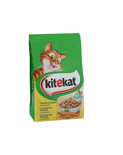 KITEKAT Hrana uscata pisici, cu pui si legume 300 g