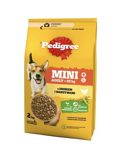 PEDIGREE Adult MINI 2kg carne de pasare si legume hrana uscata caini adulti rase mici