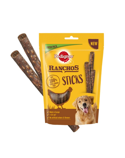 PEDIGREE Ranchos Sticks 60 g Recompense cu pui, pentru caini