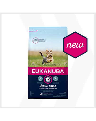 EUKANUBA EUKANUBA Active Adult Toy Breed - bogat în pui proaspăt 2kg