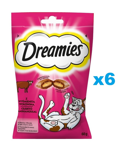 DREAMIES pernite cu vita 6x60 g pentru pisici