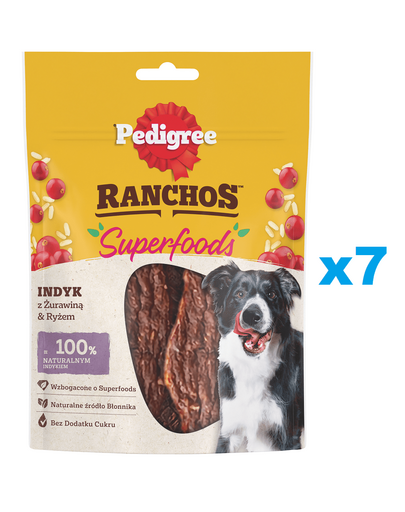 Recompense caini PEDIGREE Ranchos Superfoods 7x70 g curcan, merisor si orez
