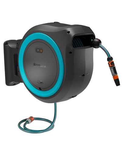 GARDENA Rola furtun montare pe perete PowerRoll XL cu baterie