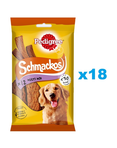PEDIGREE Schmackos Multi Mix 18x86 g recompense cu vita pentru caini