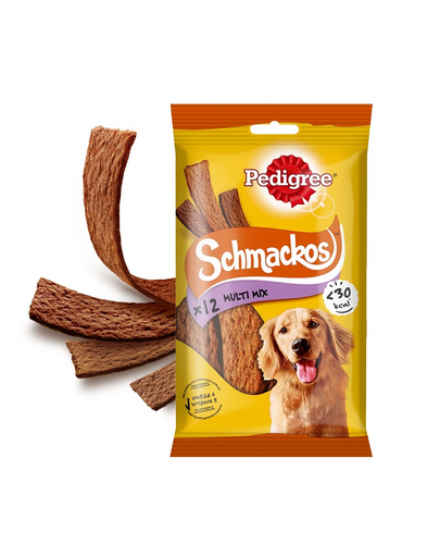PEDIGREE Schmackos 12 buc. recompense pentru caini, cu vita 86 g